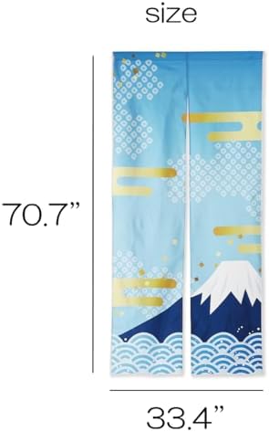 Noren Japanese Style Doorway Curtain with Mountain Fuji Print
