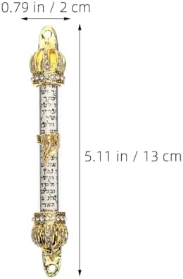 LOGOFUN 2pcs Mezuzah with Scroll Gold Religious Decor