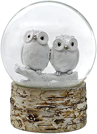 White Owl Babies 120MM Snow Globe with Chopin Tune