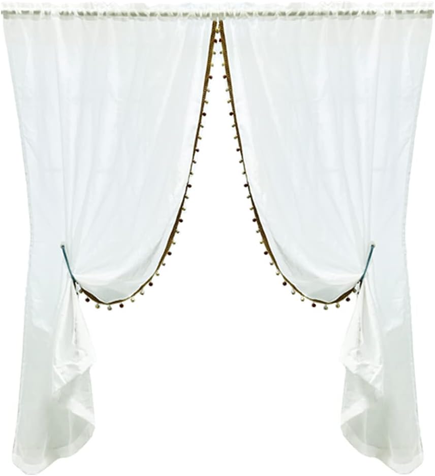 Gxi Boho Linen Sheer Curtains 2 Panels 52x96 Inch