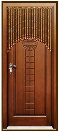PENGFEI Natural Wood Beaded Curtain Panel