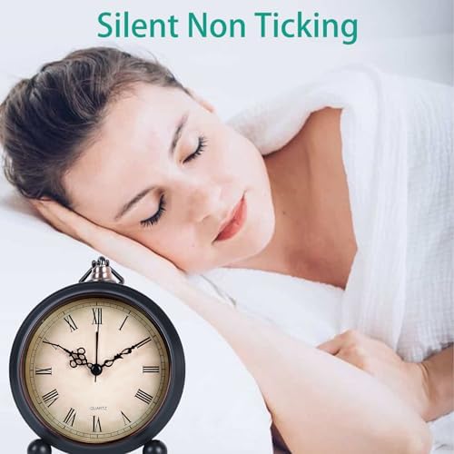 Retro Alarm Clock with Night Light and 3D Dial