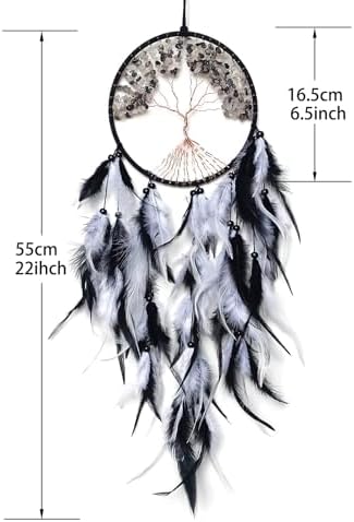 Handmade Dream Catcher Wall Decor with Crystal and Feathers