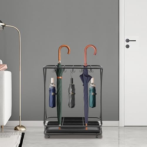 ACNAO Metal Umbrella Stand with Drip Tray and 20 Hooks