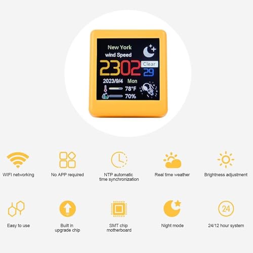 Cute LED Alarm Clock with Smart Weather and WiFi