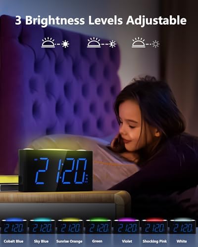 Vibrating Alarm Clock with Bed Shaker and Night Light