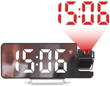 Projection Alarm Clock with Rotatable Display and LED Screen