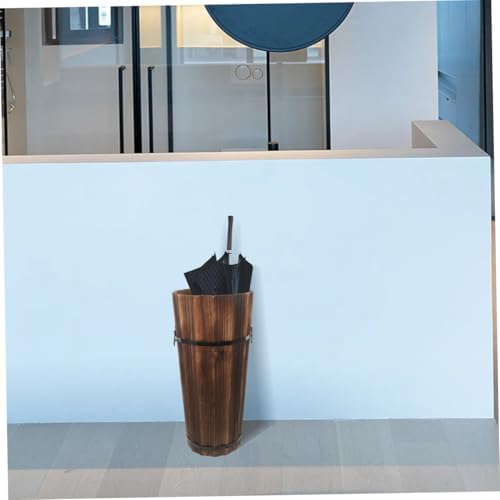 Wooden Umbrella Stand with Cane and Fan Storage