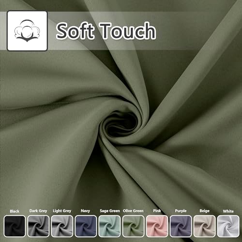 AOSKY Door Curtains Privacy Panel Olive Green 52x80 Inch