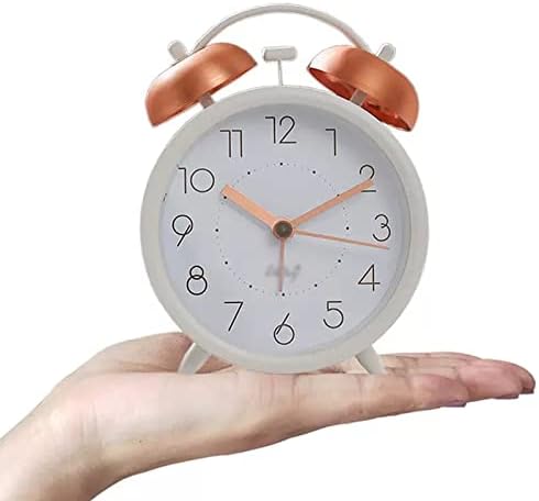 HEXEH 4 Inch Silent Non-Ticking Alarm Clock with Backlight