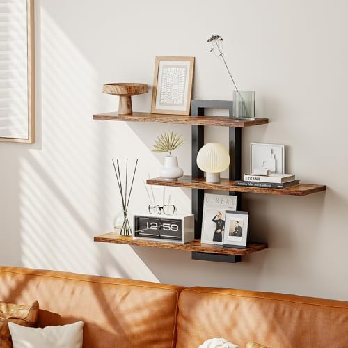 Homode 3 Tier Floating Wall Shelves for Bathroom Bedroom Kitchen