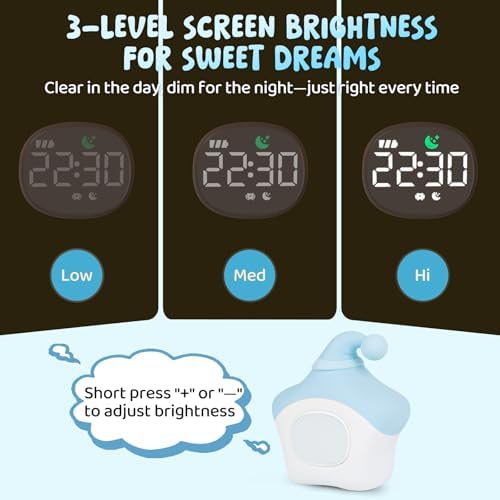 Star Alarm Clock with Night Light for Kids
