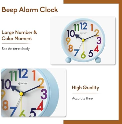 Metal Super Silent Beep Alarm Clock Ice Blue