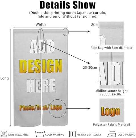 Custom Noren Curtain for Doorway with Double Sided Design