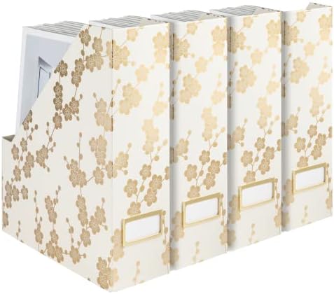 BLU MONACO Foldable Magazine Storage Boxes Set of 4