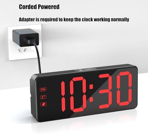 Kwanwa Digital Alarm Clock with Backup Battery and 59 Inch UL-Certified Charger