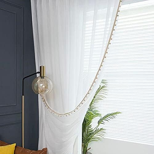 Gxi Boho Linen Sheer Curtains 2 Panels 52x96 Inch