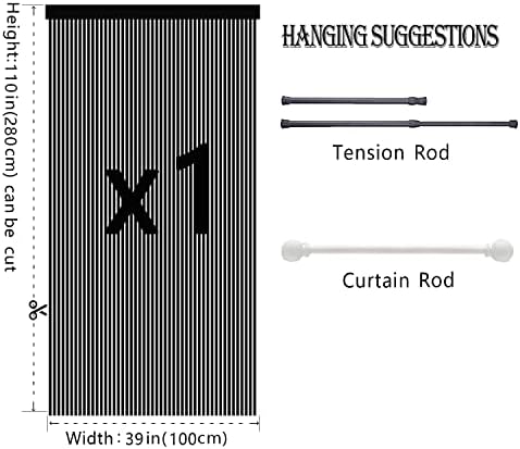 Spaghetti String Curtains Door Privacy Panel Grey