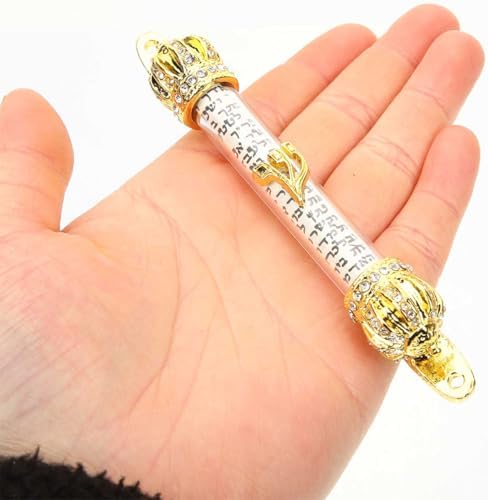 LOGOFUN 2pcs Mezuzah with Scroll Gold Religious Decor