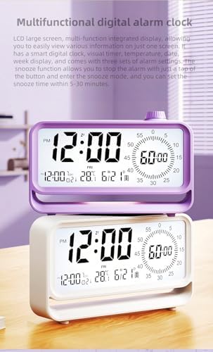 Digital Alarm Clock with Night Light and Timer