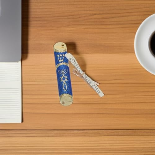 LOGOFUN 2Sets Antique Metal Jewish Mezuzah Case with Scroll