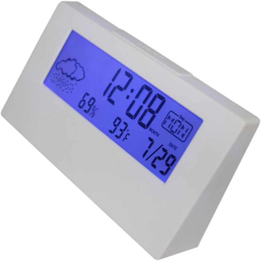 Alipis LCD Weather Alarm Clock with Temperature and Humidity Display