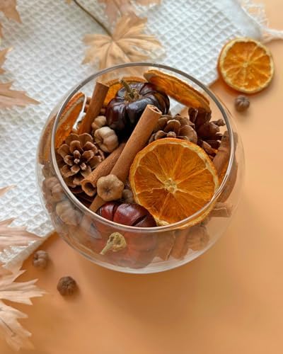 Fall Potpourri Bowl Filler with Mini Pumpkin and Cinnamon Stick