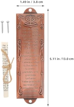 LOGOFUN 2PCS Red Bronze Mezuzah Scroll Door Decor