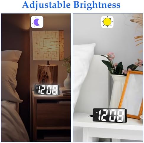 Digital LED Alarm Clock with Mirror and Multi-alarm Function