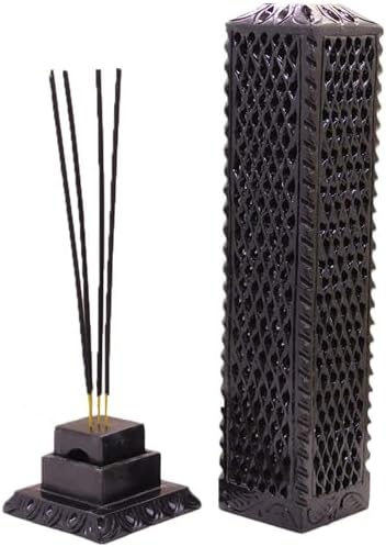 KC KULLICRAFT Handmade Black Soapstone Incense Stick Burner