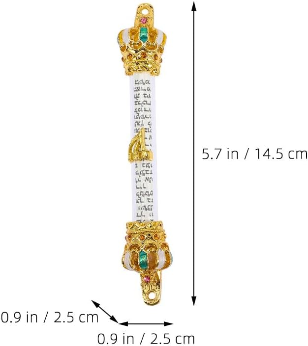 LUOZZY 4pc Bible Crown Scroll Religious Metal Door Decor