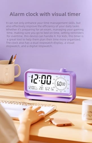 Digital Alarm Clock with Night Light and Timer
