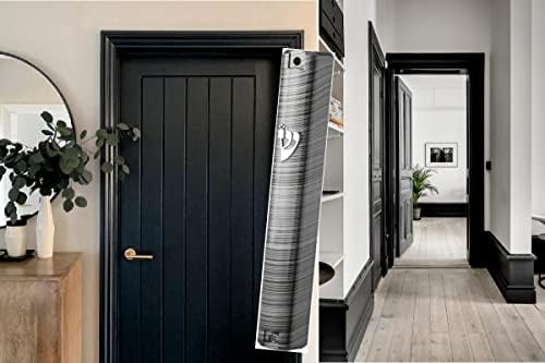 Mezuzah Case Holder Set of 5 Black and Silver Lines