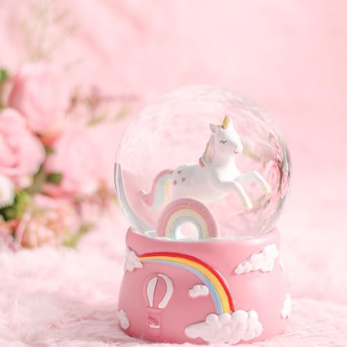 Unicorn Snow Globe with Music for Kids and Adults
