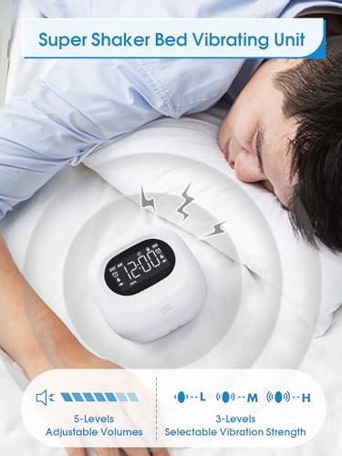 Vibrating Alarm Clock with 3 Wake Modes for Heavy Sleepers