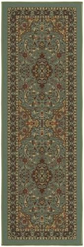 Ottomanson Hallway Runner Rug 20x59 Non Slip Seafoam Green
