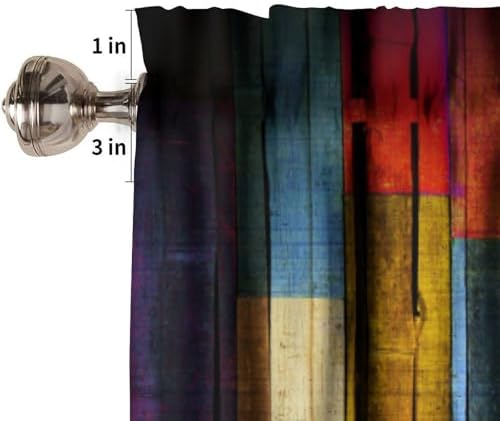 Rustic Barn Door Blackout Curtains 2 Panel Rod Pocket