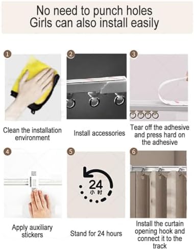 Temporary Door Curtain with Track Rail and Pleated Folding Design