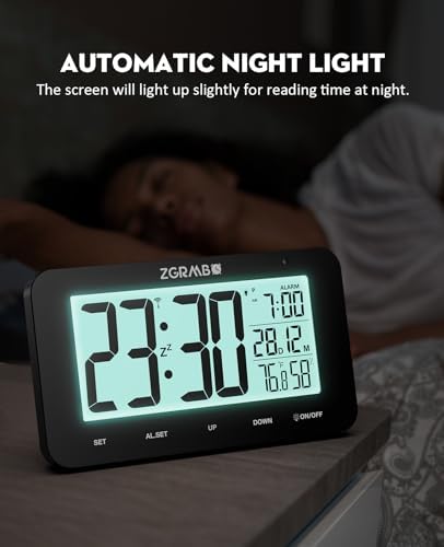 Atomic Alarm Clock with Night Light and Temp Humidity Monitoring
