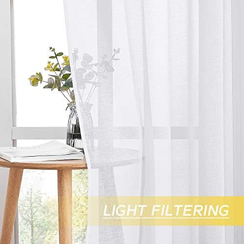NICETOWN Sheer Curtains with Grommet Top for Living Room