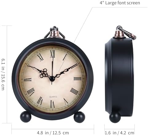 Retro Alarm Clock with Night Light and 3D Dial