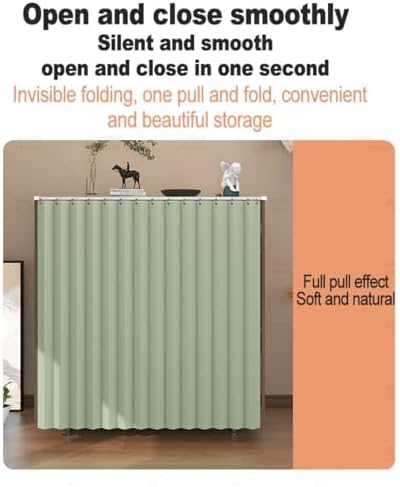 Temporary Door Curtain with Track Rail and Pleated Folding Design