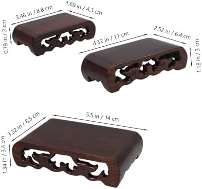DECHOUS Rectangular Wood Pedestal Stand for Vases and Artifacts