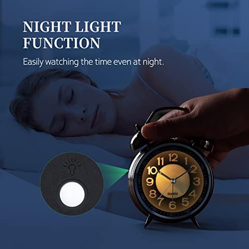 Super Loud Alarm Clock with Backlight and Silent Ticking