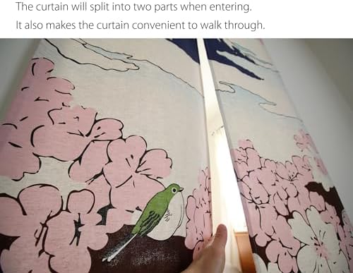 Sunnyday Fabric Doorway Curtain Japanese Noren Fuji Sakura Room Divider