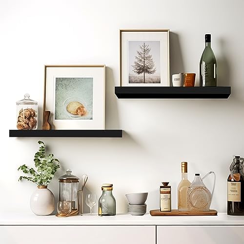 LaVie Home Floating Shelves Set of 3 Classic Black 156 Inch
