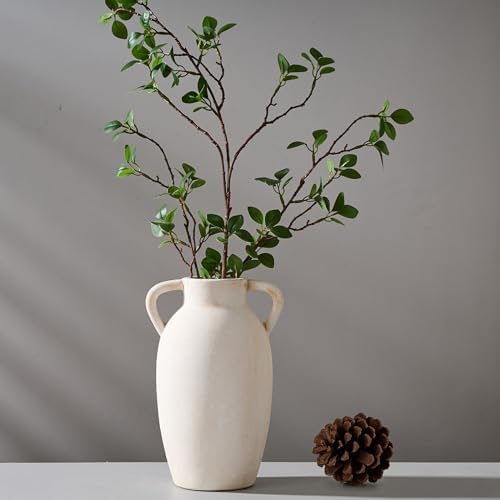 PORCER 984 Inch Ceramic Vase with Handles Boho Decor