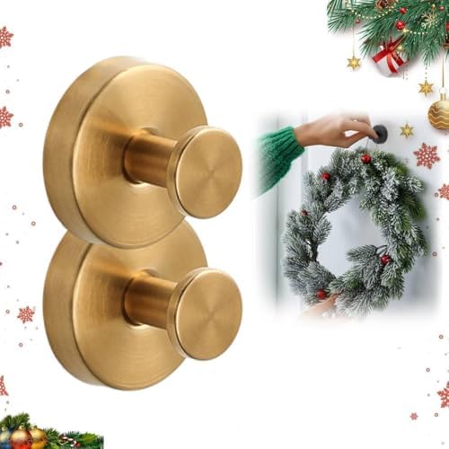 Suction Cup Wreath Hanger 15 Lbs Gold 2 Pack