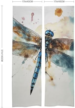 Watercolour Dragonfly Door Curtain 57x17 Inches