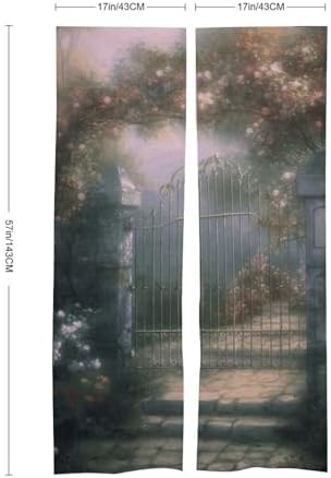 Secret Garden Door Cover Curtain 57x17 Inches